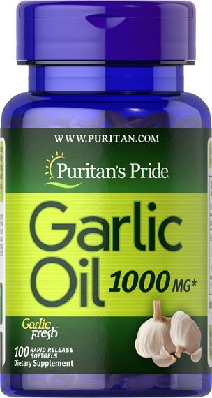 Часник Puritan's Pride Garlic Oil 1000 mg 100 Softgels