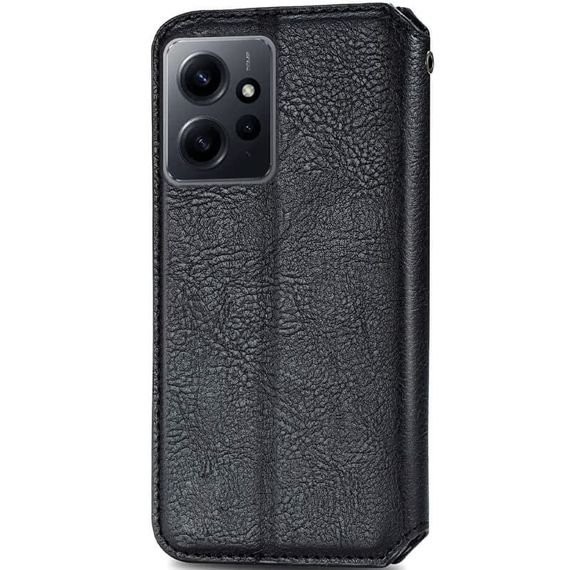 Кожаный чехол-книжка GETMAN Cubic (PU) для Xiaomi Redmi Note 12 4G Черный | Зображення 1