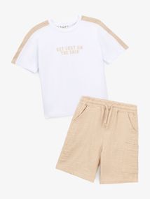 Костюм футболка+шорти для хлопчика ALG 2264383 128 см Біло-бежевий shop (2000999491276)