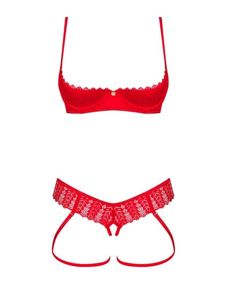 Комплект з відкритим доступом Obsessive Ingridia, червоний, XS/S sexstyle | Зображення 2