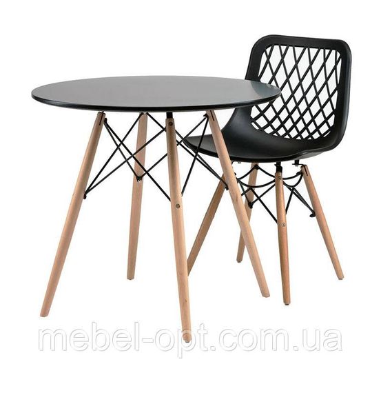 Стіл обідній Redonda (Редонда) чорний 80 см, дизайн Charles Eames, стиль лофт, модерн | Зображення 2