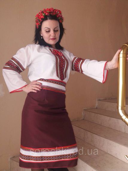 Блузка жіноча , біла , поплін вишивка "Алатир" | Зображення 4