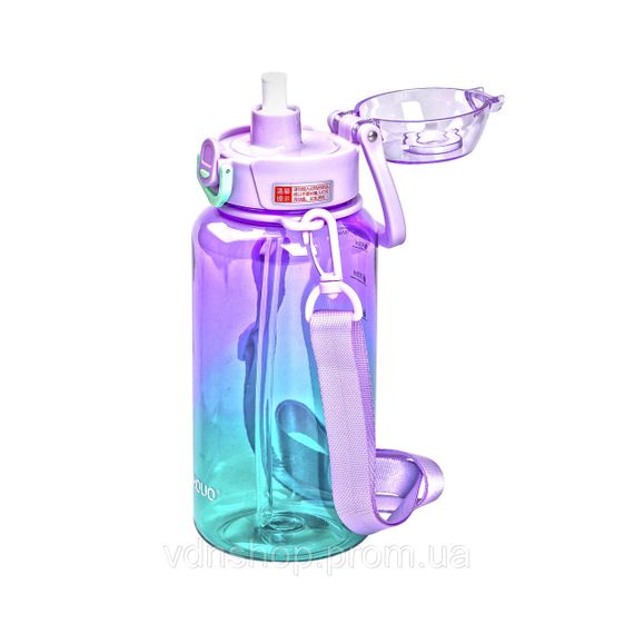 Бутылка для воды 1 л бутылочка с мундштуком сиреневая HP-14-31V | Зображення 1