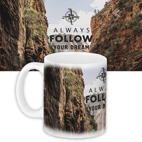 Кружка с принтом Always follow your dream 330 мл (KR_ORG002)