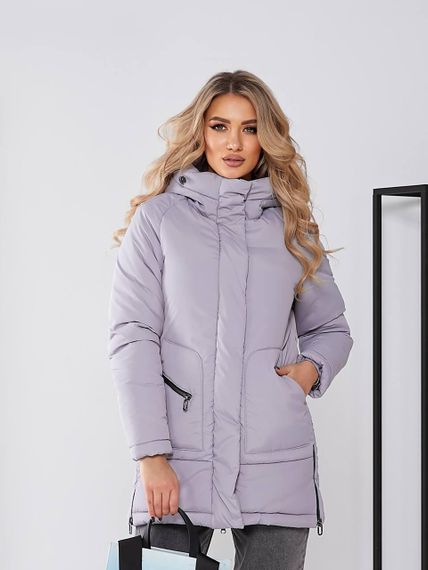 Жіноча зимова куртка з капюшоном, арт. 509, сірий