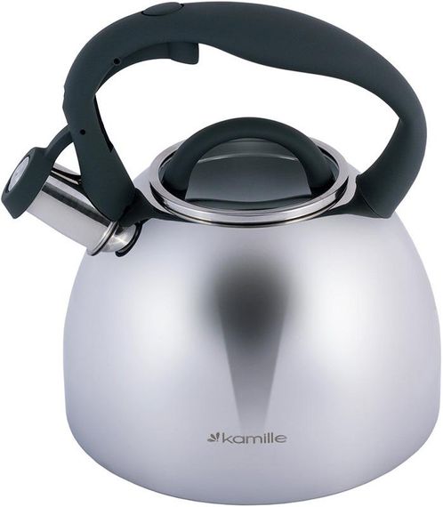 Чайник Kamille Whistling Kettle 2.7л з нержавіючої сталі зі свистком і скляною кришкою (сіра ручка) | Зображення 6