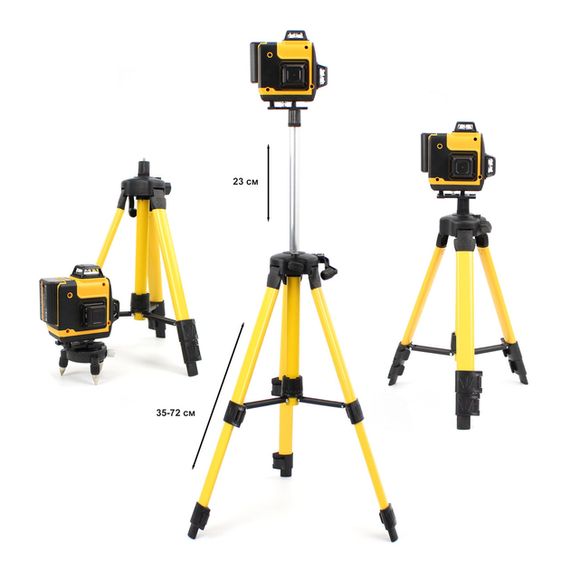 Лазерний нівелір 3D/4D з високою точністю і штативом XPRO 3.7V 5AH жовтий (46356-_1846) | Зображення 9