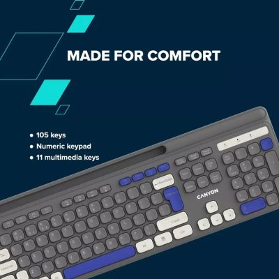 Клавиатура Canyon HKB-W03 Wireless UA Grey (CNS-HKBW03DG) | Зображення 5