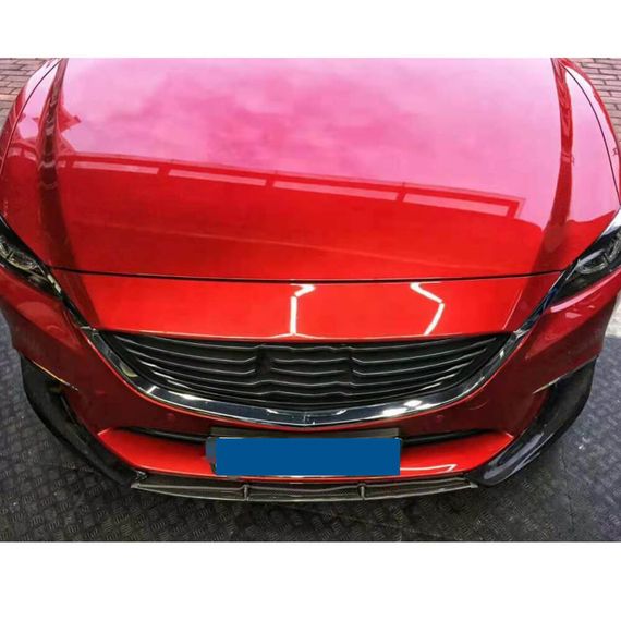 Передняя губа на бампер V1 (2017-2019, Карбон) для Mazda 6 | Зображення 3