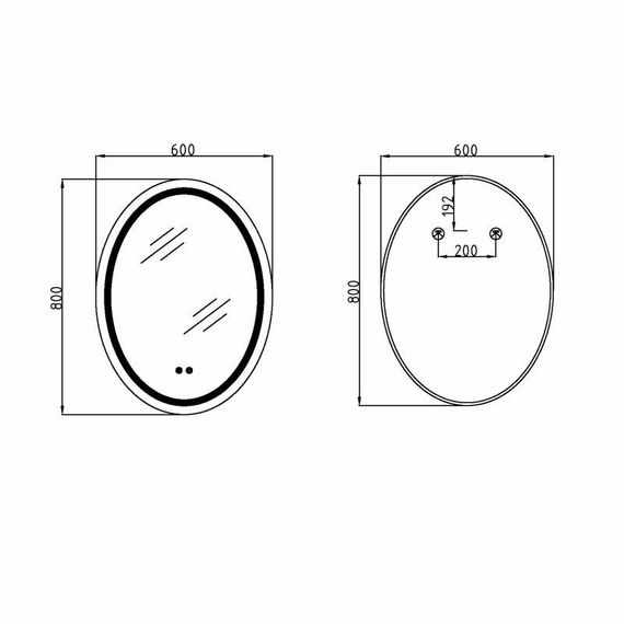 Дзеркало Qtap Mideya (DC-F801) 600х800 з LED-підсвічуванням Touch, з антизапотіванням, димером QT2078F801W | Зображення 1