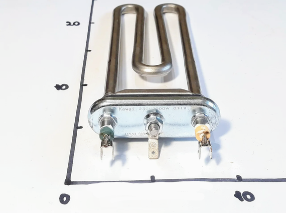 Тэн 2000W L-190 для стиральной машины Indesit без отверстия под термодатчик (Kawai Китай) | Зображення 2