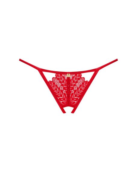 Трусики з доступом Obsessive Ingridia crotchless thong XL/2XL, червоні | Зображення 2