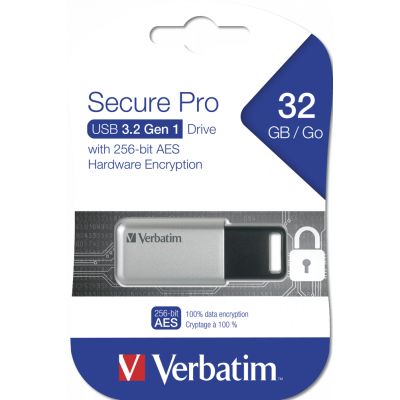 USB флеш накопитель Verbatim 32GB Secure Pro with 256 AES USB 3.2 (98665) | Зображення 2