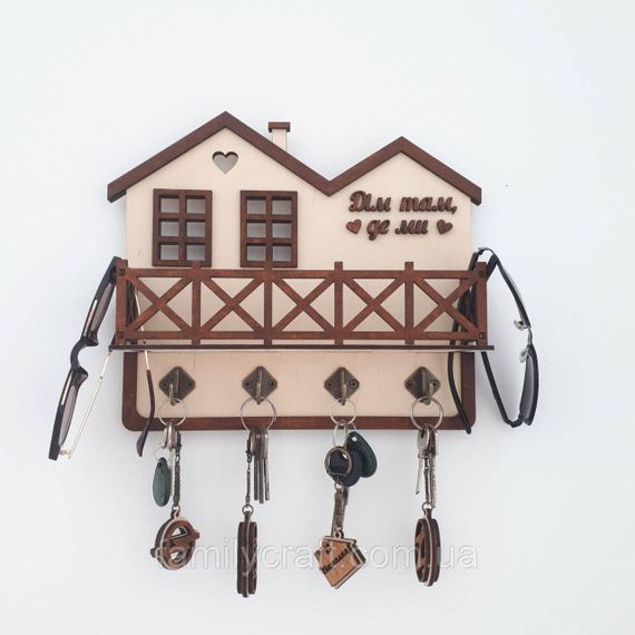 Настенная ключница из дерева Деревянный органайзер для ключей Держатель для хранения Персонализация | Зображення 1