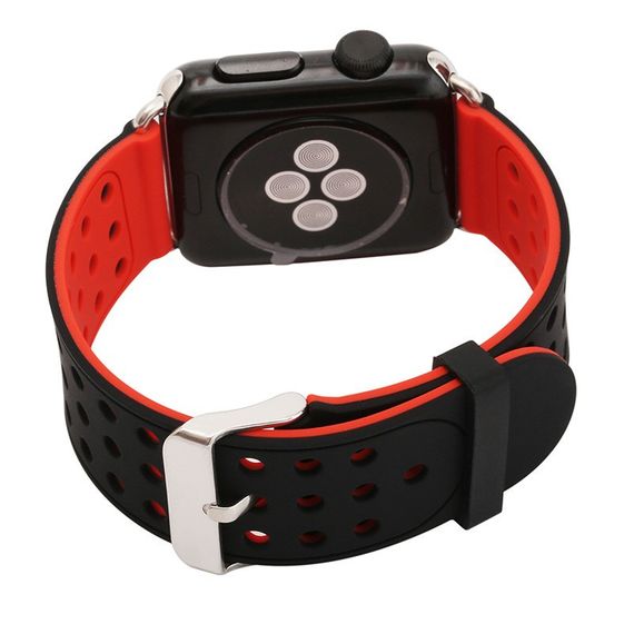 Подвійний ремінець з перфорацією Primo для Apple Watch 42mm / 44mm / 45mm - Black&Red | Зображення 1