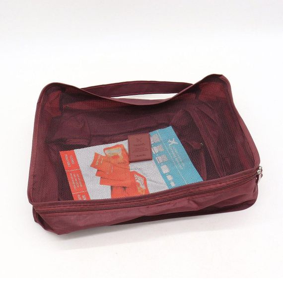 Набір дорожніх органайзерів для речей 6 шт, Secret Pouch, Бордовий / Органайзери для подорожей | Зображення 6