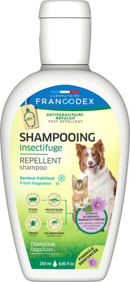 Шампунь від бліх та кліщів для собак та котів Francodex Repellent Shampoo Fresh Fragrance 250 мл
