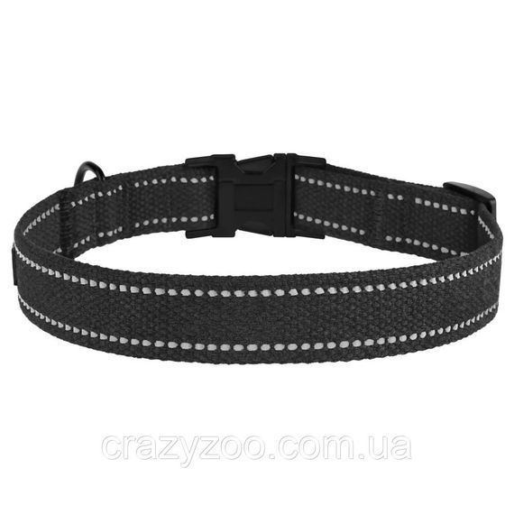 Ошейник для собак BronzeDog Сotton брезентовый черный 2.5x35-53 см 48/1511Б/T