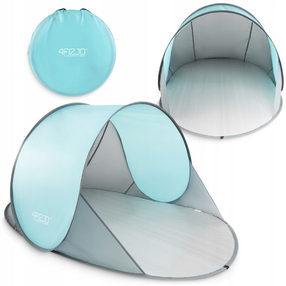 Намет пляжний 4FIZJO Pop-Up 195 x 120 см саморозкладний Grey/Mint (P-5905973401432)
