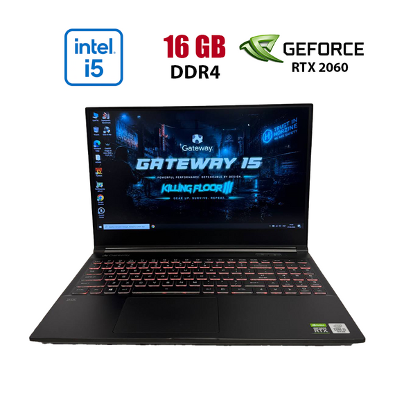 Ігровий ноутбук Б-клас Gateway GWTN156-3BK / 15.6" (1920x1080) IPS / Intel Core i5-10300H (4 (8) ядра по 2.5 - 4.5 GHz) / 16 GB DDR4 / 512 GB SSD / nVidia GeForce RTX 2060, 6 GB GDDR6, 192-bit / WebCam б/в