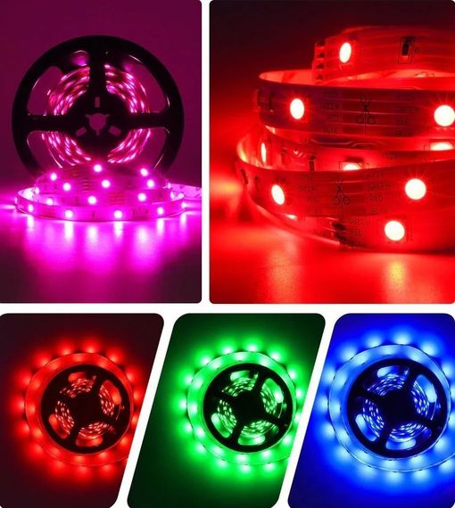 LED стрічка світлодіодна 5 метрів, Стрічка світлодіодна RGB 16 кольорів з блоком живлення   знижка | Зображення 5