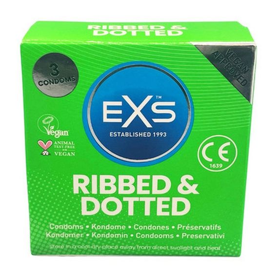 Стимулюючі презервативи EXS Ribbed & Dotted «Ребристі та точкові» (ціна за пачку, 3 шт.)