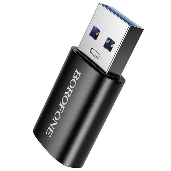 Перехідник Borofone BV26B USB Male to Type-C Female USB3.0 Black | Зображення 1