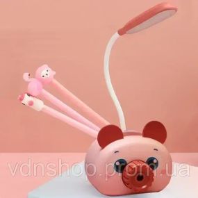Лампа настільна на гнучкій ніжці з органайзером для ручок та підставкою телефону Quite Light Deer з точилкою олівців, живлення від