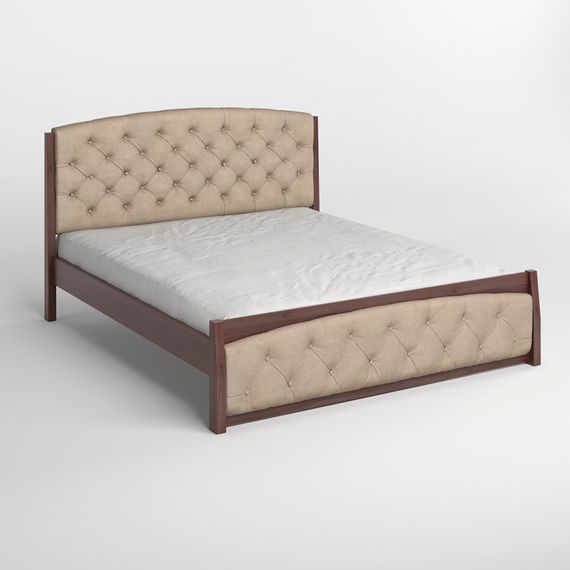 Двоспальне дерев&#039;яне ліжко Mebigrand Мехіко Горіх темний/Аляска 23 (Бежевий) 140х200 см (MBG-11980) | Зображення 1