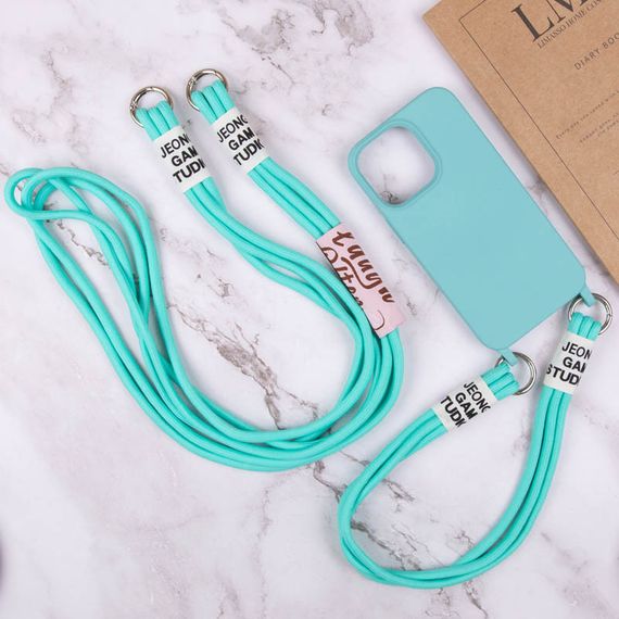 Чехол TPU two straps California для Apple iPhone 12 Pro Max (6.7") Силикон, Бирюзовый / Marine Green | Зображення 5