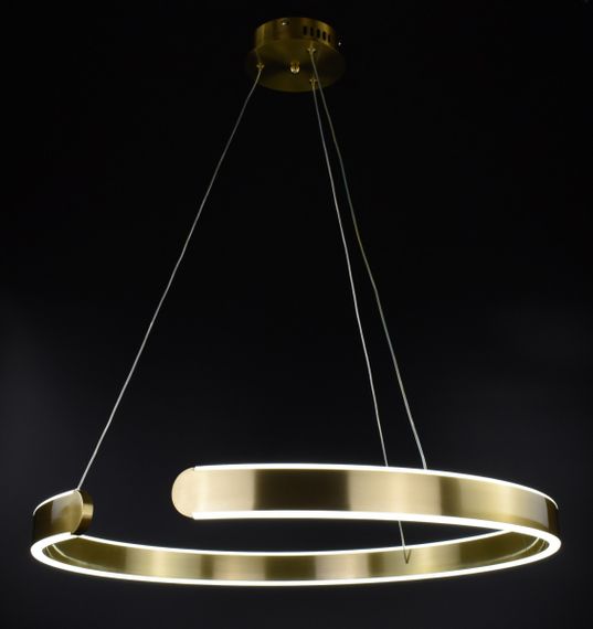 Люстра світлодіодна підвісна LED світильник для квартири на стелю лед 26887 Латунь 25-140х60х60 см. | Зображення 4