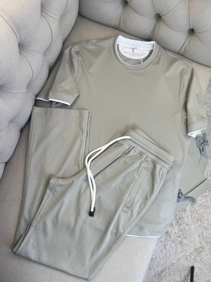 Комплект Brunello Cucinelli бежевий (футболка+штани) sp126