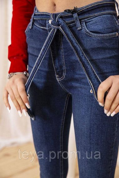 Прекрасные женские джинсы однотонные сезон демисезон цвет темно-синий размер 25 FG_00120 | Зображення 4