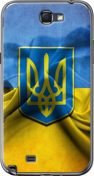 Чехол на Samsung Galaxy Note 2 N7100 Флаг и герб Украины 1 "375u-17-17620"