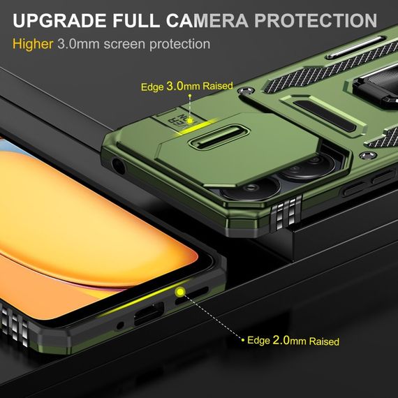 Ударостійкий чохол Camshield Army Ring для Xiaomi Poco X6 / Note 13 Pro 5G Оливковий / Army Green | Зображення 2