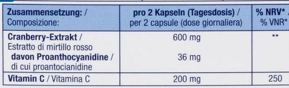 Вітаміни Міволіс Журавлина + вітамін С Mivolis Cranberry + Vitamin C Kapseln, 60 St. | Зображення 2
