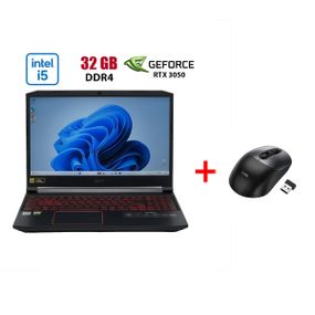 Ігровий ноутбук Acer Nitro 5 AN515-55-53E5 / 15.6" (1920x1080) IPS / Intel Core i5-10300H (4 (8) ядра по 2.5 - 4.5 GHz) / 32 GB DDR4 / 960 GB SSD / nVidia GeForce RTX 3050, 4 GB GDDR6, 128-bit / WebCam б/в + Подарунок Бездротова миша HOCO GM28