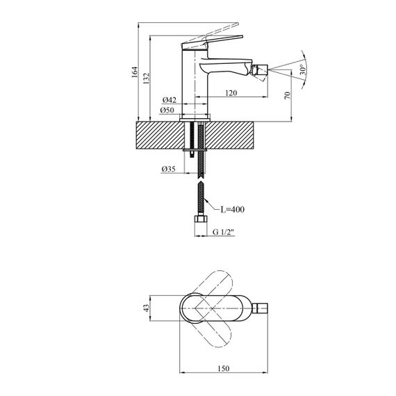 Змішувач для біде Kroner Element 211210-5301 | Зображення 1