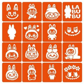 Набір трафаретів для біо-тату "Labubu" labubu _simple-16