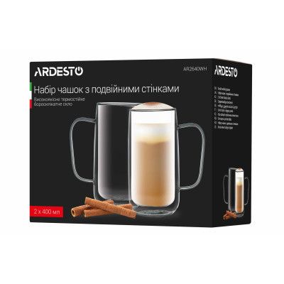 Набір чашок Ardesto 400 мл 2 шт (AR2640WH) | Зображення 5
