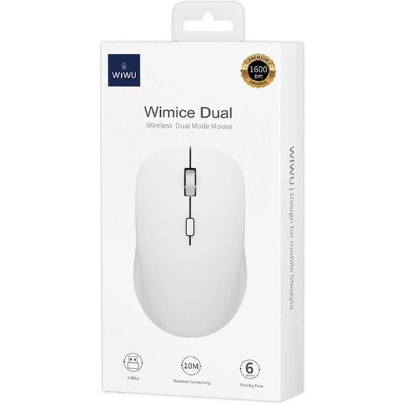 Бездротова миша WIWU WM108 2.4G+BT5.0 White | Зображення 5