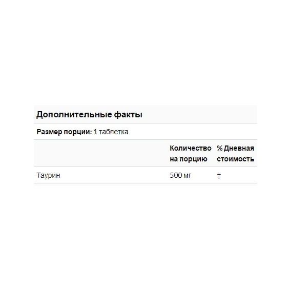 Таурін Source Naturals Taurine 500 mg 120 Tabs SNS-01281 | Зображення 1