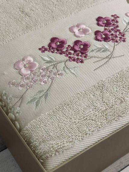 Полотенца Pupilla Eva sakura kahve Пенье набор 2шт