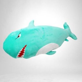 Плед-подушка игрушка 3в1 Акула 75см (плед 100*150см) Бирюзовая