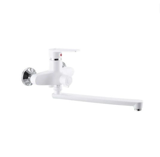 Змішувач для ванни Plamix Oscar-006 Euro Білий (без шланга і лійки) (PM0599)