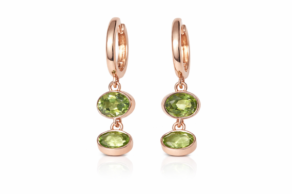 Серьги из красного золота с хризолитами S-0364 | Зображення 2
