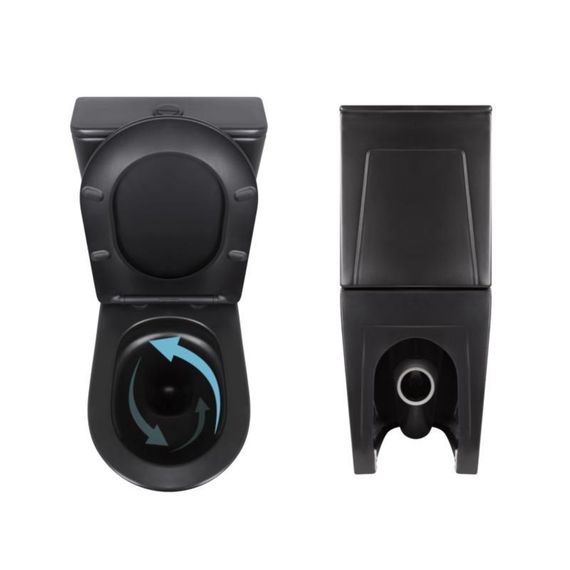 Акционный набор: унитаз напольный Robin Ultra Quiet QT13226083AMB 660x360x855 Black + Биде напольное Robin QT13442141CMB | Зображення 4