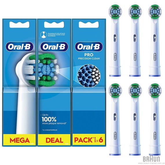 Насадки для електричної зубної щітки BRAUN Oral-B Precision Clean EB20RX (6)