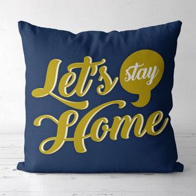 Подушка габардинова з принтом Let's stay home 30x30 (3P_21NG011)