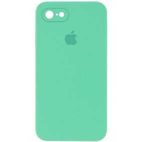 Чехол Silicone Case Square Full Camera Protective (AA) для Apple iPhone 7 / 8 / SE (2020) (4.7") Зеленый / Spearmint